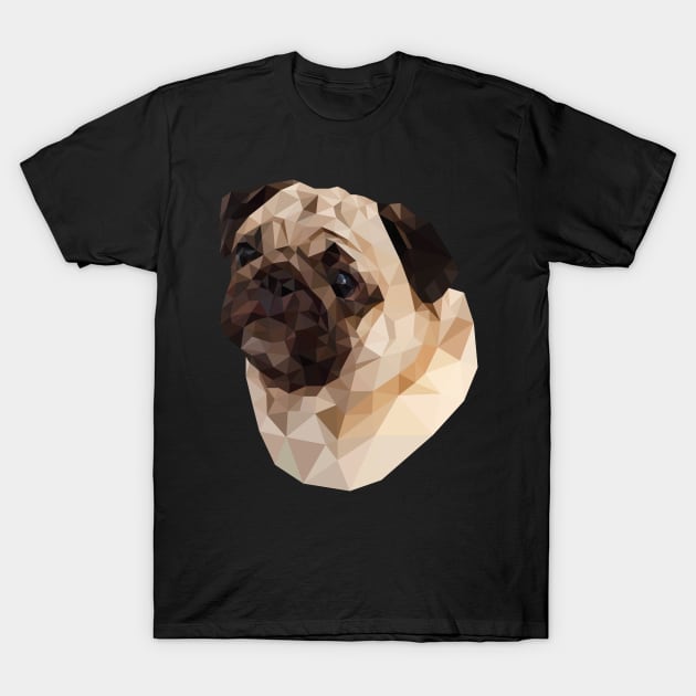 Pug Polygon Design T Shirt for Dog Lovers T-Shirt by bbreidenbach